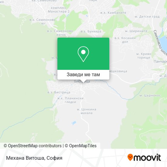 Механа Витоша карта