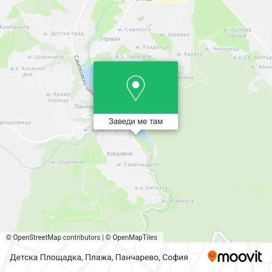 Детска Площадка, Плажа, Панчарево карта