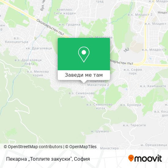 Пекарна ,,Топлите закуски" карта