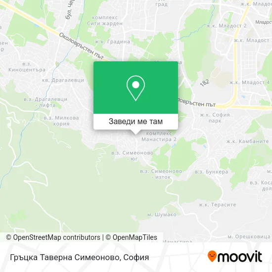 Гръцка Таверна Симеоново карта