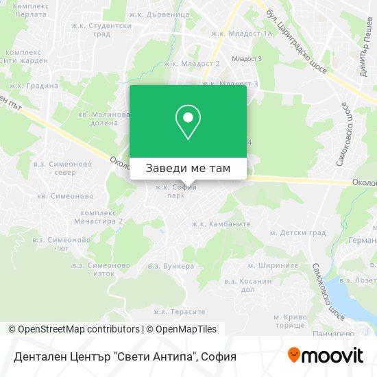 Дентален Център "Свети Антипа" карта