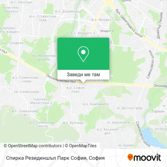 Спирка Резиденшъл Парк София карта