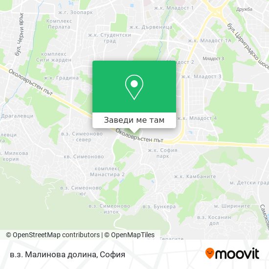 в.з. Малинова долина карта