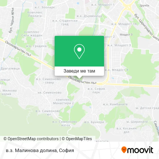 в.з. Малинова долина карта