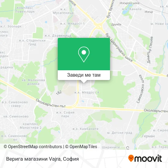 Верига магазини Vajra карта