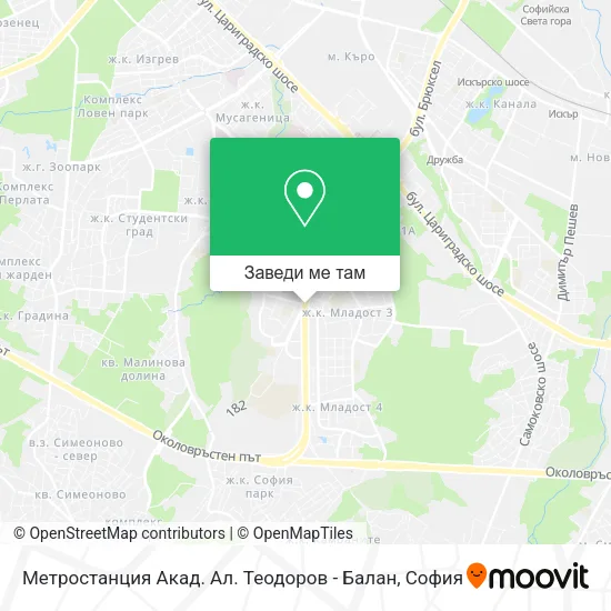 Метростанция Акад. Ал. Теодоров - Балан карта