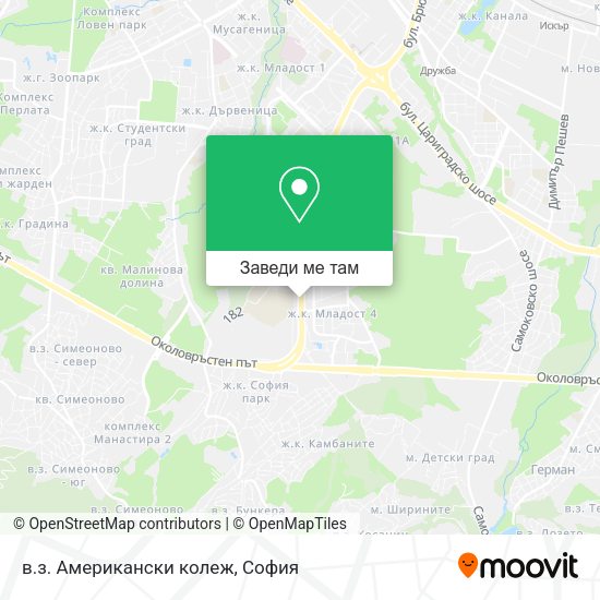 в.з. Американски колеж карта