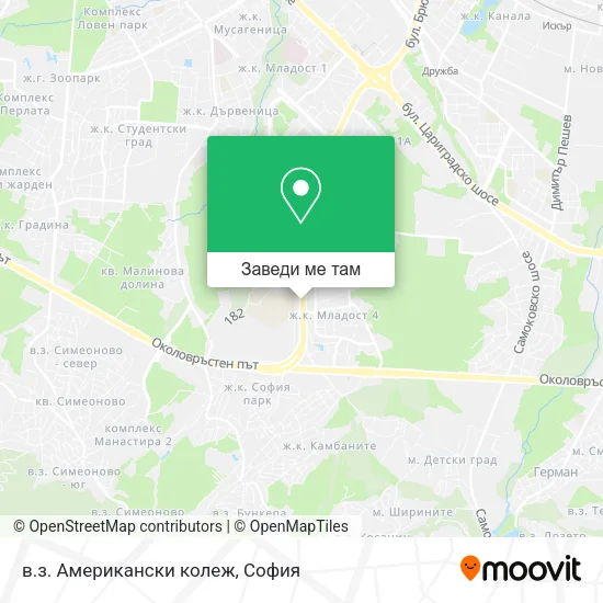 в.з. Американски колеж карта