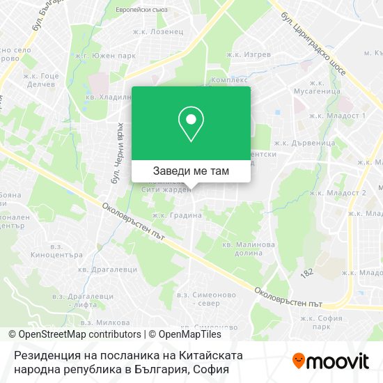Резиденция на посланика на Китайската народна република в България карта