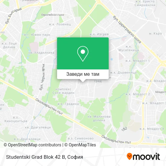 Studentski Grad Blok 42 B карта