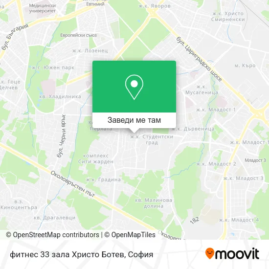 фитнес 33 зала Христо Ботев карта