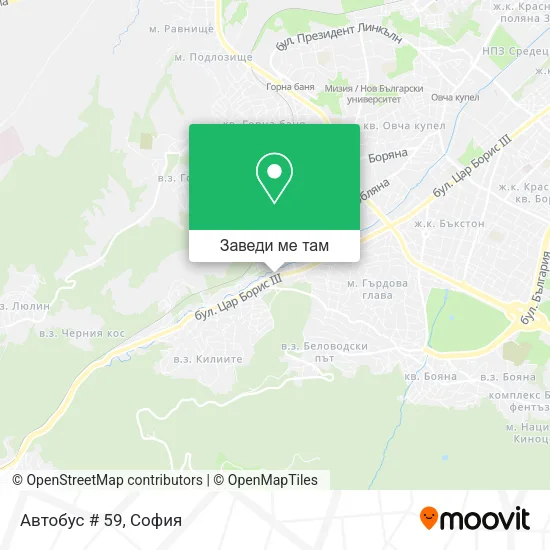 Автобус # 59 карта