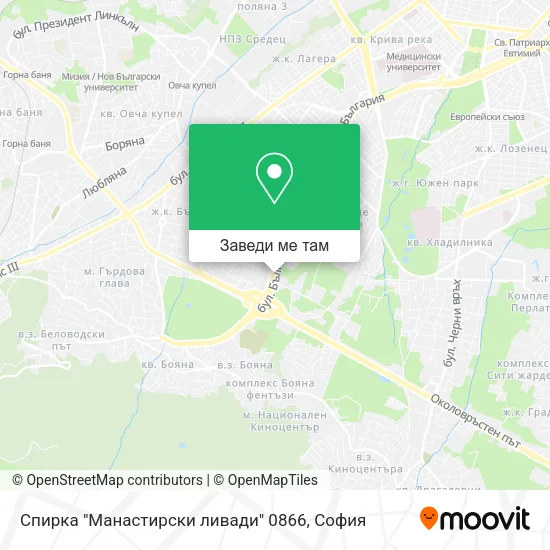 Спирка "Манастирски ливади" 0866 карта