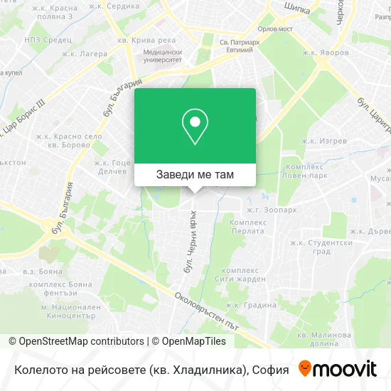 Колелото на рейсовете (кв. Хладилника) карта