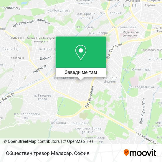 Обществен трезор Маласар карта