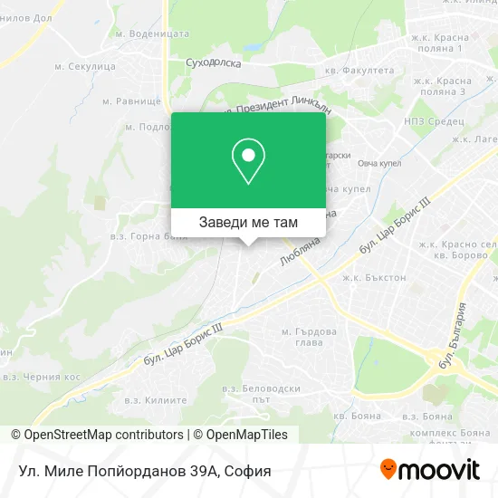 Ул. Миле Попйорданов 39А карта