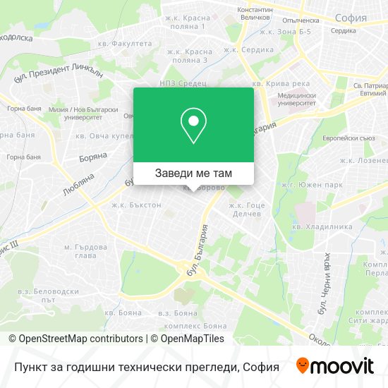 Пункт за годишни технически прегледи карта