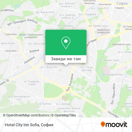 Hotel City Inn Sofia карта