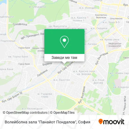 Волейболна зала "Панайот Пондалов" карта
