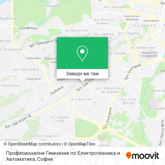 Професионална Гимназия по Електротехника и Автоматика карта