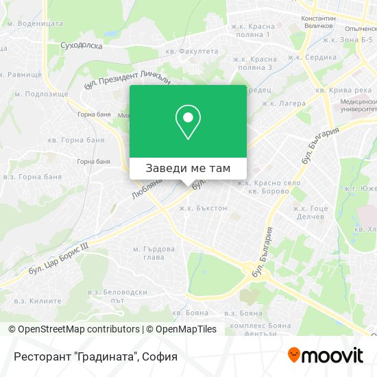 Ресторант "Градината" карта