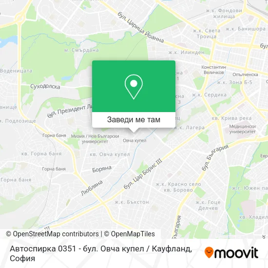 Автоспирка 0351 - бул. Овча купел / Кауфланд карта