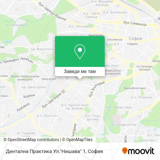 Дентална Практика Ул."Нишава" 1 карта