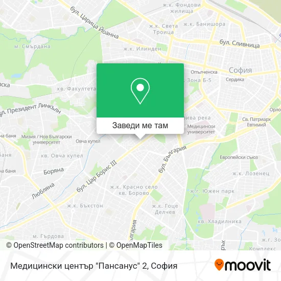 Медицински център "Пансанус" 2 карта