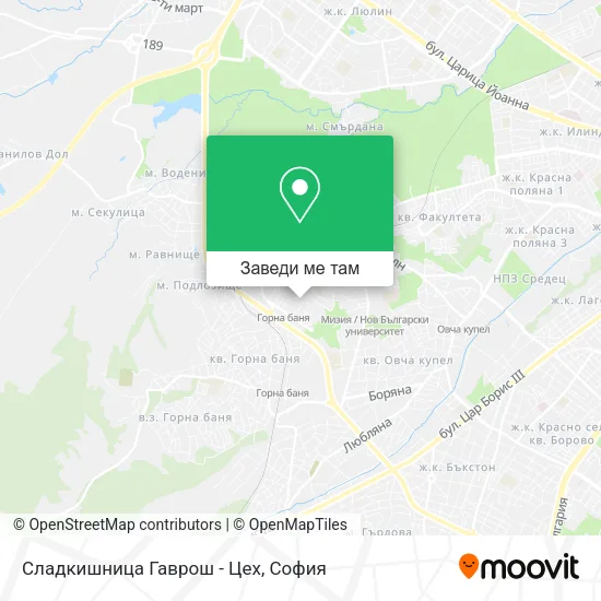 Сладкишница Гаврош -  Цех карта
