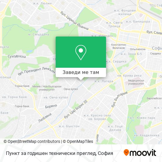 Пункт за годишен технически преглед карта