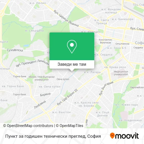 Пункт за годишен технически преглед карта
