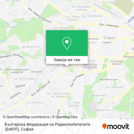Българска Федерация на Радиолюбителите (БФРЛ) карта
