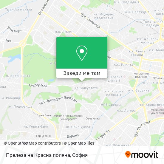 Прелеза на Красна поляна карта