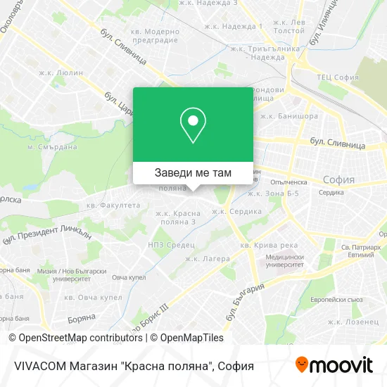 VIVACOM Магазин "Красна поляна" карта