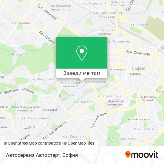 Автосервиз Автостарт карта