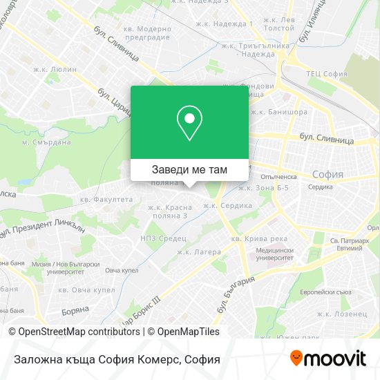 Заложна къща София Комерс карта