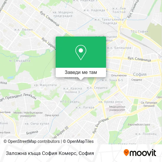 Заложна къща София Комерс карта