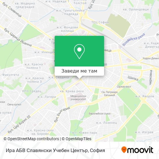 Ира АБВ Славянски Учебен Център карта