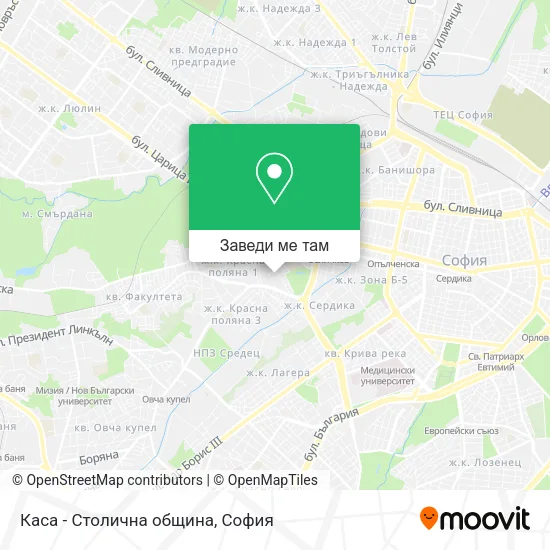 Каса - Столична община карта