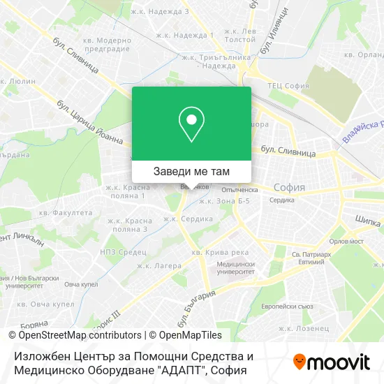 Изложбен Център за Помощни Средства и Медицинско Оборудване "АДАПТ" карта