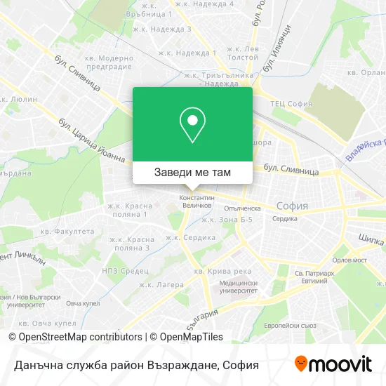 Данъчна служба район Възраждане карта