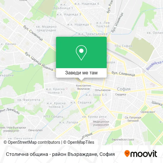 Столична община - район Възраждане карта
