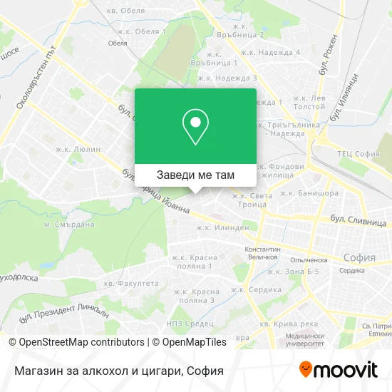 Магазин за алкохол и цигари карта