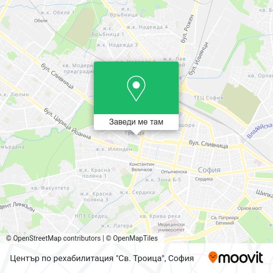 Център по рехабилитация "Св. Троица" карта