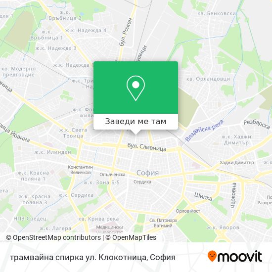 трамвайна спирка ул. Клокотница карта