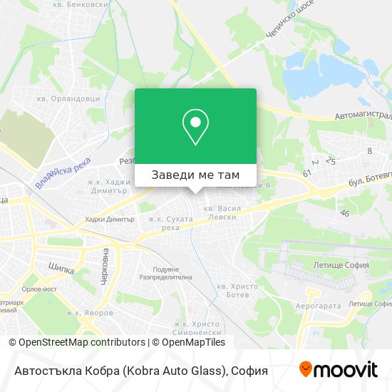 Автостъкла Кобра (Kobra Auto Glass) карта
