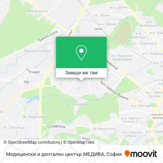 Медицински и дентален център МЕДИВА карта