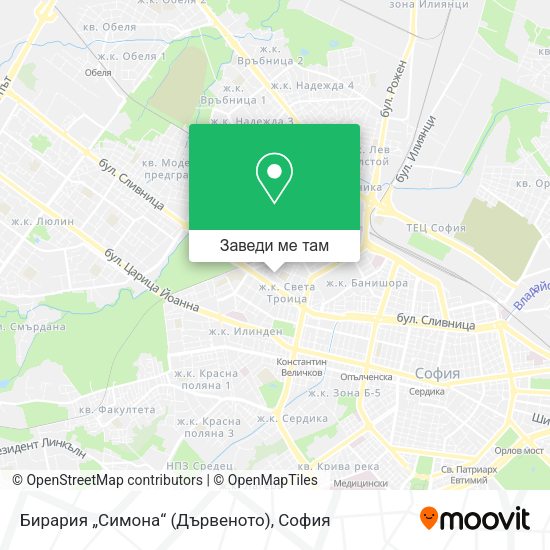 Бирария „Симона“ (Дървеното) карта