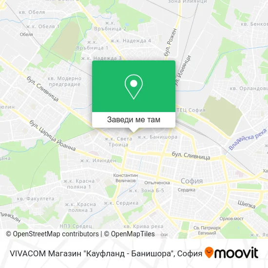 VIVACOM Магазин "Кауфланд - Банишора" карта