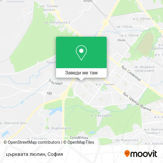 църквата люлин карта